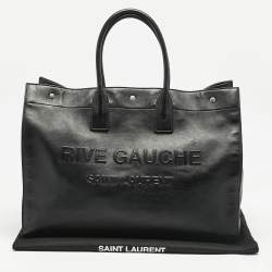 Saint Laurent Black Leather Large Rive Gauche Tote