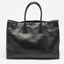 Saint Laurent Black Leather Large Rive Gauche Tote
