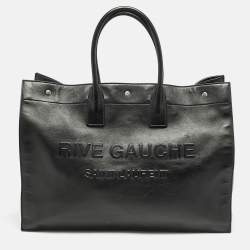 Saint Laurent Black Leather Large Rive Gauche Tote