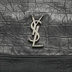 Pre Owned Saint Laurent Black Croc Embossed Leather West Hollywood Shoulder Bag