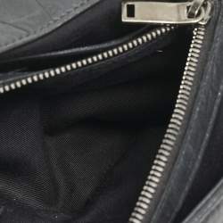 Pre Owned Saint Laurent Black Croc Embossed Leather West Hollywood Shoulder Bag