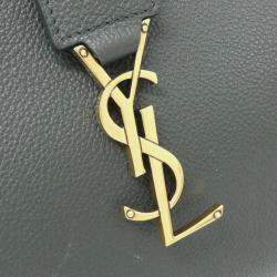 Saint Laurent Baby Tote Downtown Green Leather Handbag