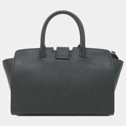 Saint Laurent Baby Tote Downtown Green Leather Handbag