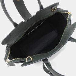Saint Laurent Baby Tote Downtown Green Leather Handbag
