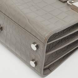 Saint Laurent Grey Croc Embossed Leather Nano Classic Sac De Jour Tote