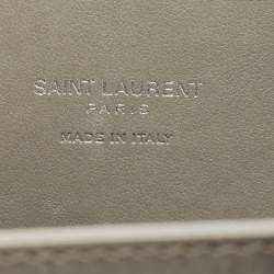 Saint Laurent Grey Croc Embossed Leather Nano Classic Sac De Jour Tote