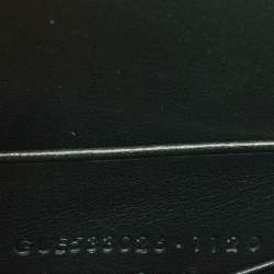 Saint Laurent Green Croc Embossed Leather Sunset Wallet On Chain