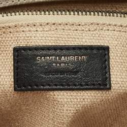 Saint Laurent Beige/Ivory Canvas and Leather Large Rive Gauche Tote