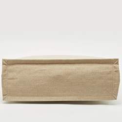Saint Laurent Beige/Ivory Canvas and Leather Large Rive Gauche Tote