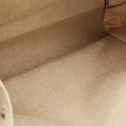 Saint Laurent Beige/Ivory Canvas and Leather Large Rive Gauche Tote
