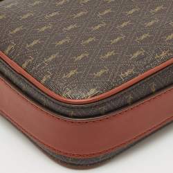 Saint Laurent Dark Brown Monogram Coated Canvas and Leather Le Monogramme Crossbody Bag