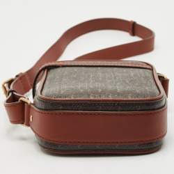 Saint Laurent Dark Brown Monogram Coated Canvas and Leather Le Monogramme Crossbody Bag