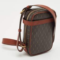 Saint Laurent Dark Brown Monogram Coated Canvas and Leather Le Monogramme Crossbody Bag