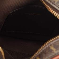 Saint Laurent Dark Brown Monogram Coated Canvas and Leather Le Monogramme Crossbody Bag