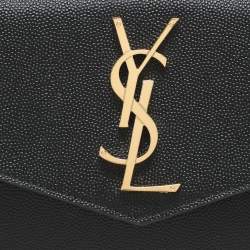 Pre Owned Saint Laurent Black Leather Uptown Pouch