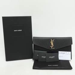 Pre Owned Saint Laurent Black Leather Uptown Pouch