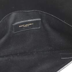 Pre Owned Saint Laurent Black Leather Uptown Pouch