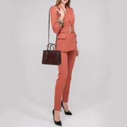 Saint Laurent Burgundy Leather Nano Classic Sac De Jour Tote
