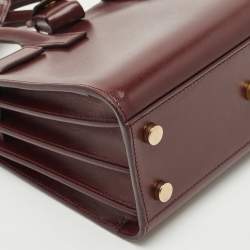 Saint Laurent Burgundy Leather Nano Classic Sac De Jour Tote