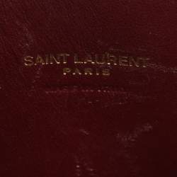 Saint Laurent Burgundy Leather Nano Classic Sac De Jour Tote