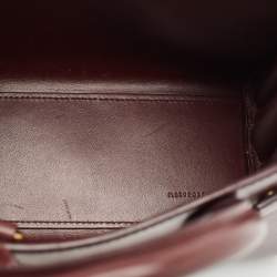 Saint Laurent Burgundy Leather Nano Classic Sac De Jour Tote