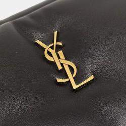Saint Laurent Paris Black Leather Cosmetic Pouch