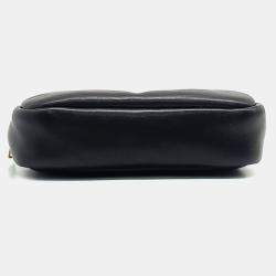 Saint Laurent Paris Black Leather Cosmetic Pouch