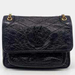 Saint Laurent Paris Black Leather Niki Baby Chain Shoulder Bag