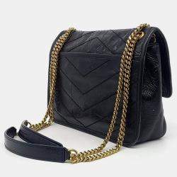 Saint Laurent Paris Black Leather Niki Baby Chain Shoulder Bag