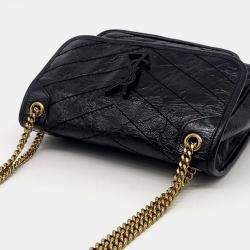 Saint Laurent Paris Black Leather Niki Baby Chain Shoulder Bag