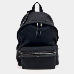 Saint Laurent Paris Black Fabric City Backpack