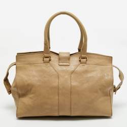 Saint Laurent Beige Leather Medium Cabas Chyc Tote