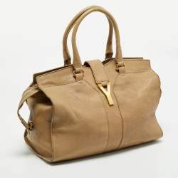 Saint Laurent Beige Leather Medium Cabas Chyc Tote