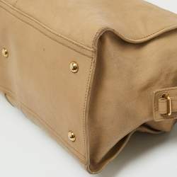 Saint Laurent Beige Leather Medium Cabas Chyc Tote