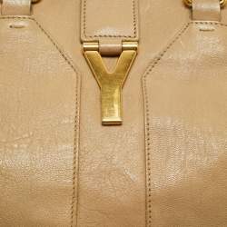 Saint Laurent Beige Leather Medium Cabas Chyc Tote