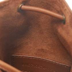 Saint Laurent Brown/Cream Leather and Raffia Mini Cassandre Pochon 