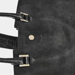 Saint Laurent Black Suede Baby Cabas 2way Handbag
