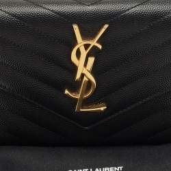 Saint Laurent Black Matelassé Leather Cassandre Wallet