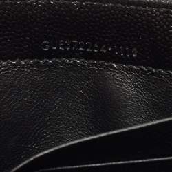 Saint Laurent Black Matelassé Leather Cassandre Wallet