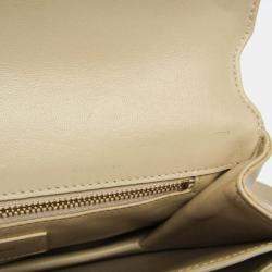 Saint Laurent Maillon Satchel Leather Shoulder Bag Beige