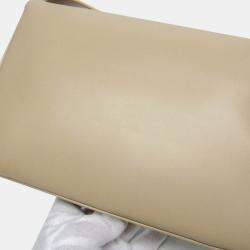 Saint Laurent Maillon Satchel Leather Shoulder Bag Beige