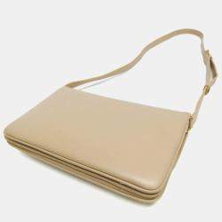 Saint Laurent Maillon Satchel Leather Shoulder Bag Beige