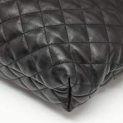 Pre Owned Saint Laurent Black Quilted Leather Maxi Icare Shopping Tote