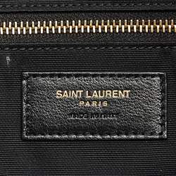 Pre Owned Saint Laurent Black Quilted Leather Maxi Icare Shopping Tote