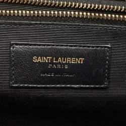 Saint Laurent Green Matelassé Leather Large Monogram Envelope Shoulder Bag