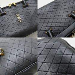 Yves Saint Laurent Rear Duffle Handbag 2Way Lambskin Black