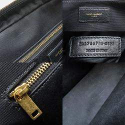 Yves Saint Laurent Rear Duffle Handbag 2Way Lambskin Black