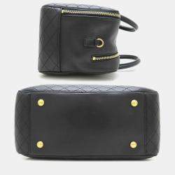 Yves Saint Laurent Rear Duffle Handbag 2Way Lambskin Black
