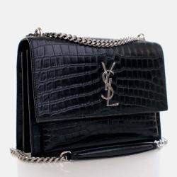 Saint Laurent Medium Calfskin Embossed Sunset Flap Bag