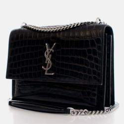 Saint Laurent Medium Calfskin Embossed Sunset Flap Bag
